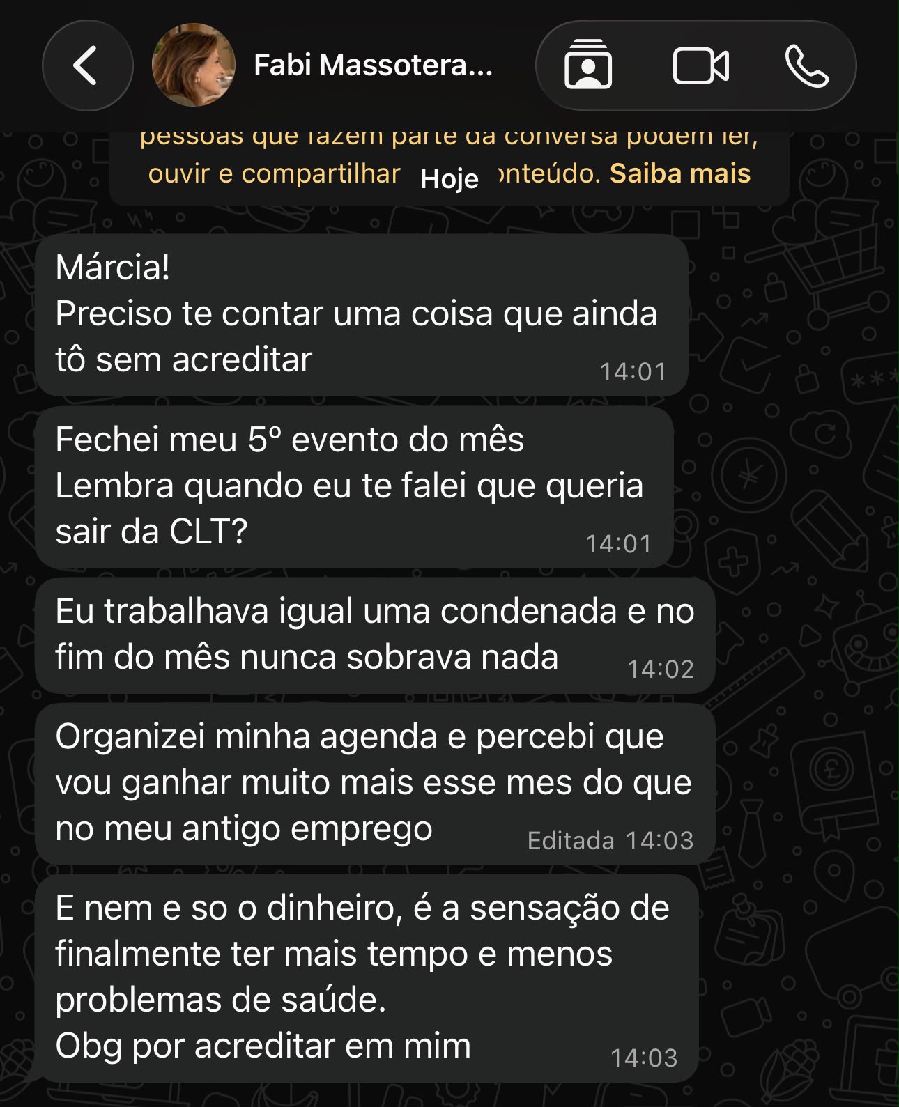 Depoimento de Fabi